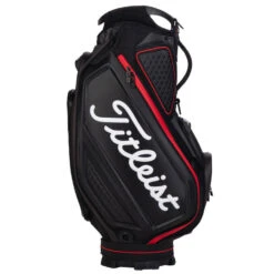Titleist Jet Black Golf Tour Staff Bag -FootJoy || Callaway || Ping Sales jetblackstafftourbagblackred4