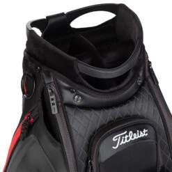 Titleist Jet Black Golf Tour Staff Bag -FootJoy || Callaway || Ping Sales jetblackstafftourbagblackred5